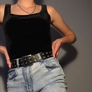 Black Velvet Tank Top
